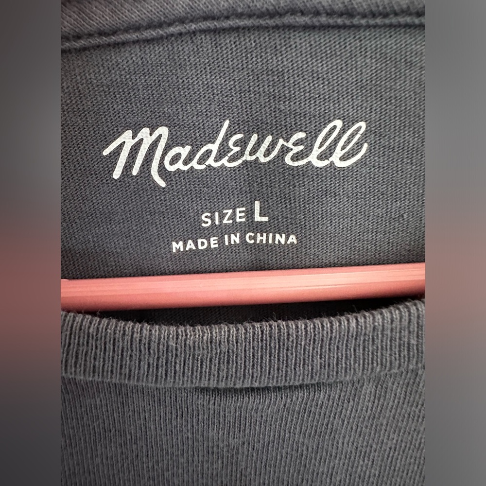 Madewell Garment-Dyed Allday Crewneck Graphic Tee - Size L Palm & Wave Graphic - Picture 2 of 7